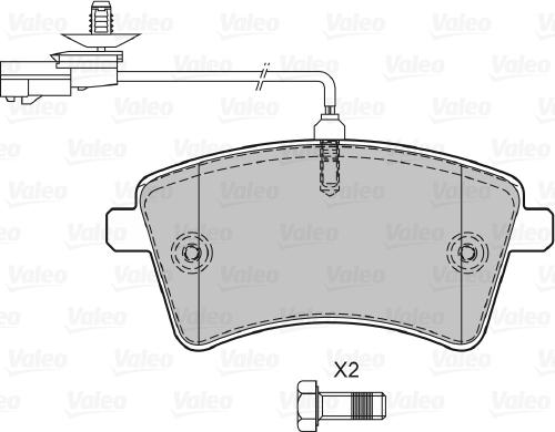 Valeo 601354 - Kit de plaquettes de frein, frein à disque cwaw.fr