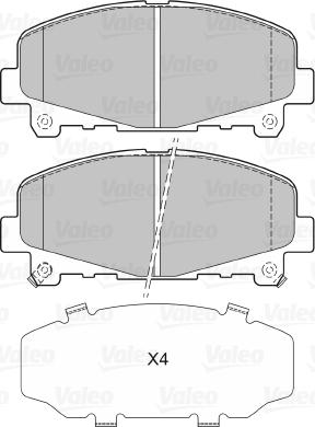 Valeo 601351 - Kit de plaquettes de frein, frein à disque cwaw.fr