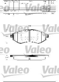 Valeo 601305 - Kit de plaquettes de frein, frein à disque cwaw.fr