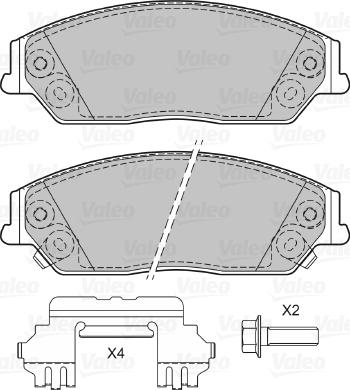 Valeo 601333 - Kit de plaquettes de frein, frein à disque cwaw.fr