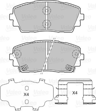 Valeo 601299 - Kit de plaquettes de frein, frein à disque cwaw.fr