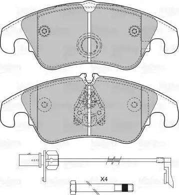 Valeo 601279 - Kit de plaquettes de frein, frein à disque cwaw.fr