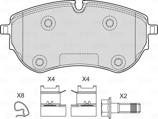 Valeo 601749 - Kit de plaquettes de frein, frein à disque cwaw.fr