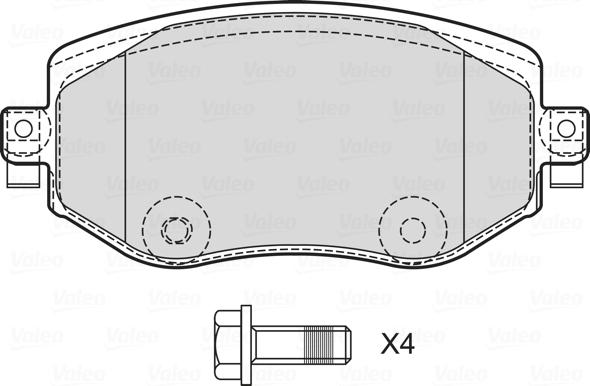 Valeo 601744 - Kit de plaquettes de frein, frein à disque cwaw.fr