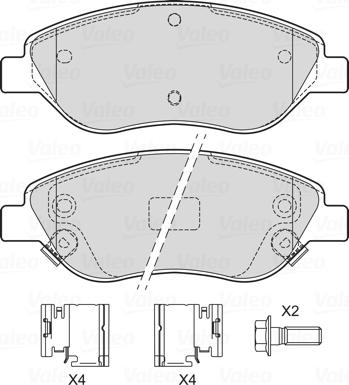 Valeo 601745 - Kit de plaquettes de frein, frein à disque cwaw.fr