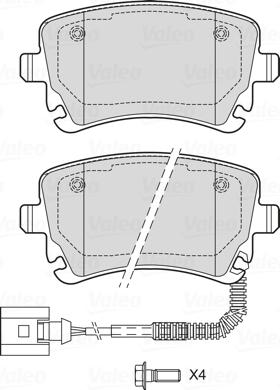 Valeo 601747 - Kit de plaquettes de frein, frein à disque cwaw.fr