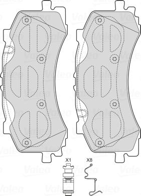 Valeo 601754 - Kit de plaquettes de frein, frein à disque cwaw.fr