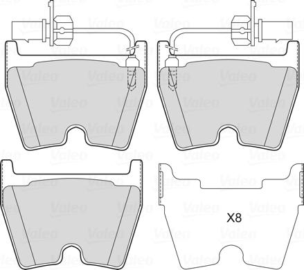 Valeo 601758 - Kit de plaquettes de frein, frein à disque cwaw.fr