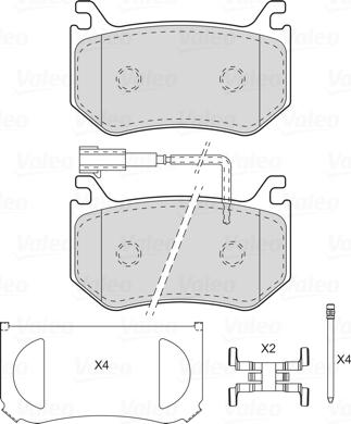 Valeo 601768 - Kit de plaquettes de frein, frein à disque cwaw.fr