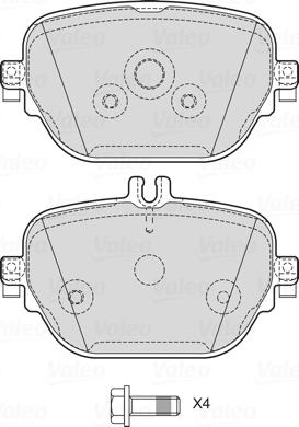 Valeo 601767 - Kit de plaquettes de frein, frein à disque cwaw.fr