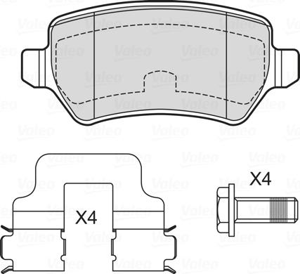 Valeo 601701 - Kit de plaquettes de frein, frein à disque cwaw.fr