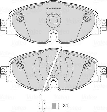 Valeo 601702 - Kit de plaquettes de frein, frein à disque cwaw.fr