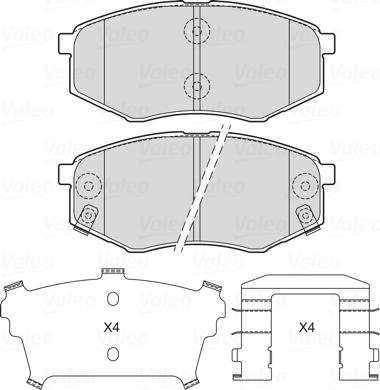 Valeo 601715 - Kit de plaquettes de frein, frein à disque cwaw.fr