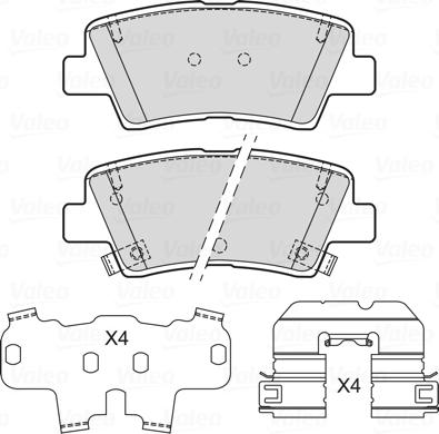 Valeo 601718 - Kit de plaquettes de frein, frein à disque cwaw.fr