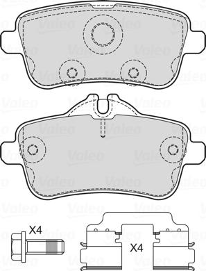 Valeo 601734 - Kit de plaquettes de frein, frein à disque cwaw.fr