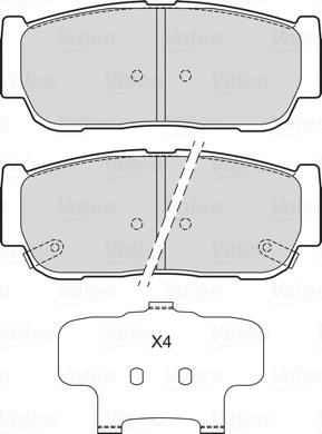 Valeo 601724 - Kit de plaquettes de frein, frein à disque cwaw.fr