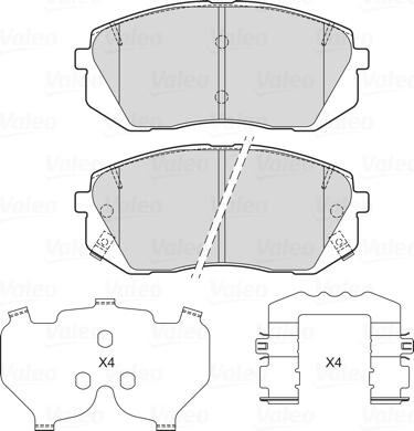 Valeo 601720 - Kit de plaquettes de frein, frein à disque cwaw.fr