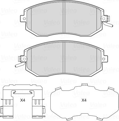 Valeo 601728 - Kit de plaquettes de frein, frein à disque cwaw.fr