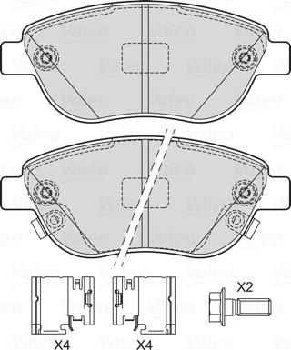 Valeo 601727 - Kit de plaquettes de frein, frein à disque cwaw.fr