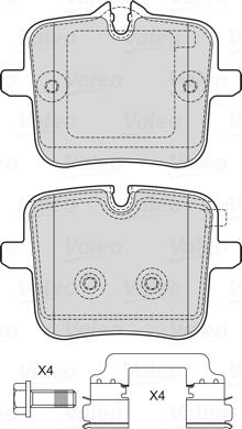 Valeo 601770 - Kit de plaquettes de frein, frein à disque cwaw.fr