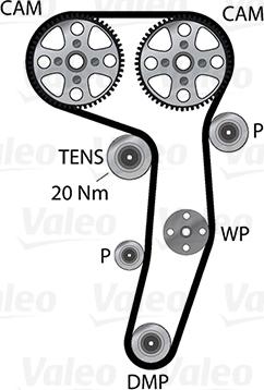 Valeo 614564 - Pompe à eau + kit de courroie de distribution cwaw.fr