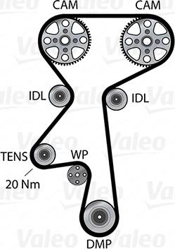 Valeo 614663 - Pompe à eau + kit de courroie de distribution cwaw.fr