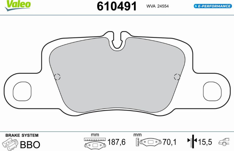 Valeo 610491 - Kit de plaquettes de frein, frein à disque cwaw.fr