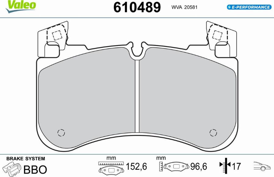 Valeo 610489 - Kit de plaquettes de frein, frein à disque cwaw.fr