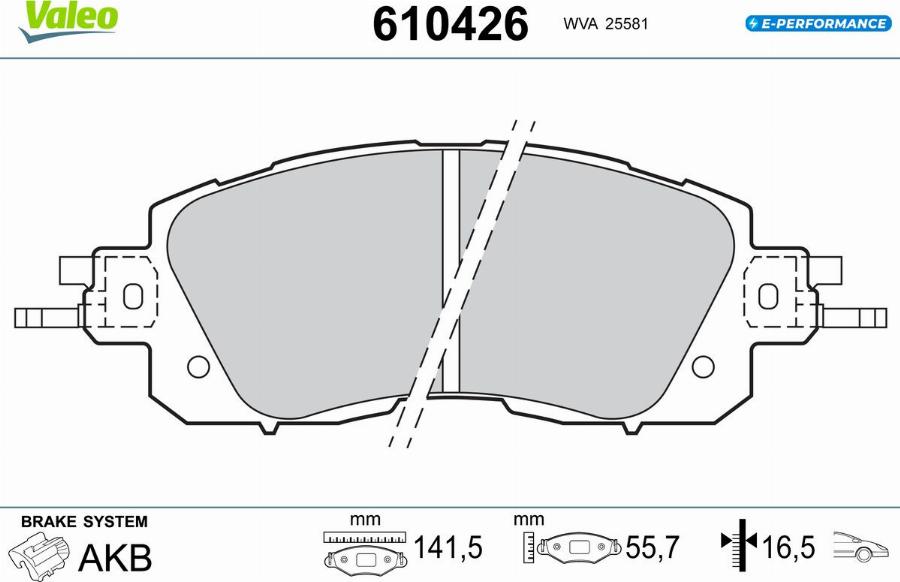 Valeo 610426 - Kit de plaquettes de frein, frein à disque cwaw.fr