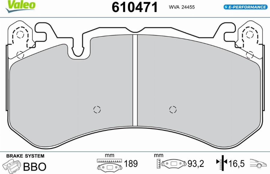 Valeo 610471 - Kit de plaquettes de frein, frein à disque cwaw.fr