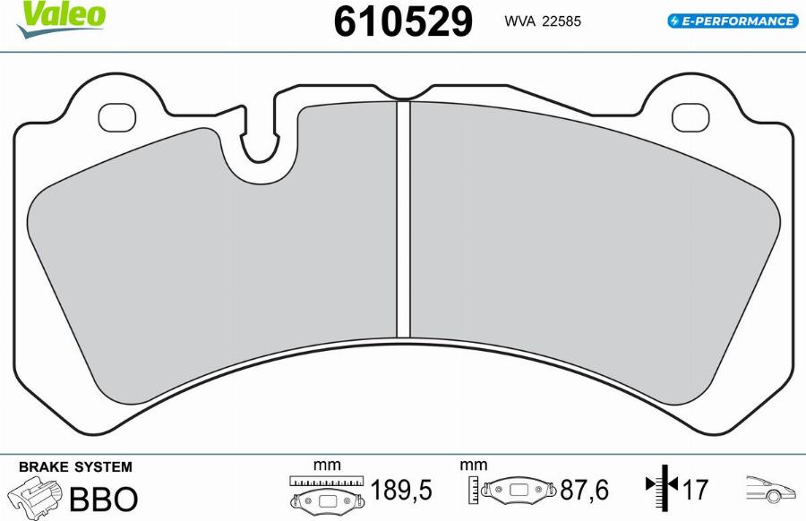 Valeo 610529 - Kit de plaquettes de frein, frein à disque cwaw.fr