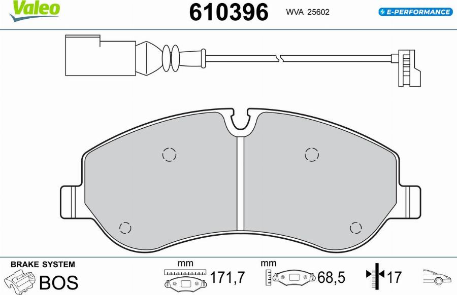 Valeo 610396 - Kit de plaquettes de frein, frein à disque cwaw.fr