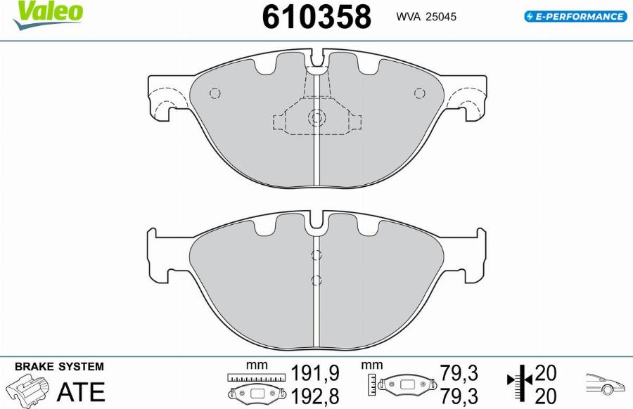 Valeo 610358 - Kit de plaquettes de frein, frein à disque cwaw.fr