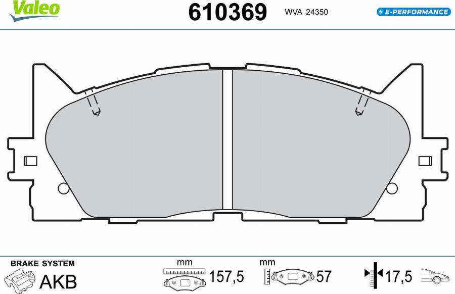 Valeo 610369 - Kit de plaquettes de frein, frein à disque cwaw.fr