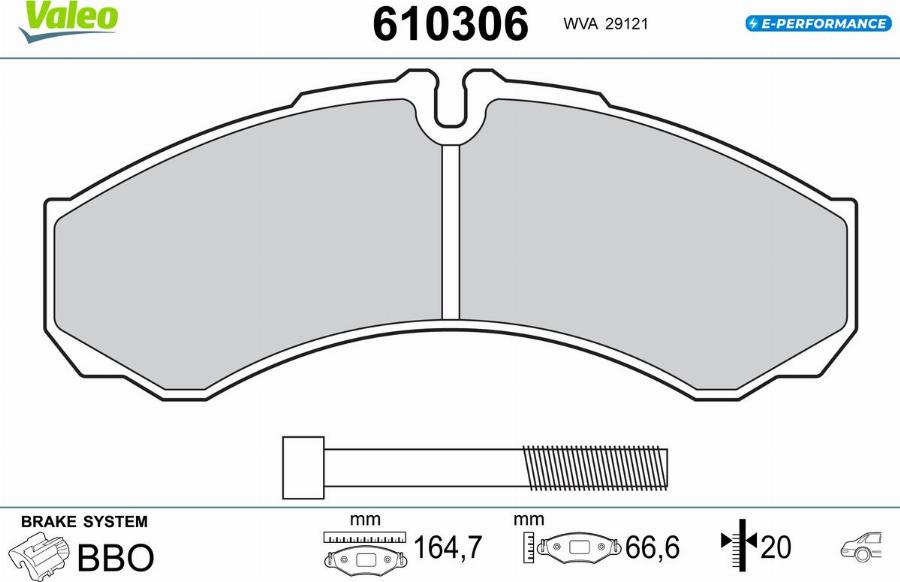 Valeo 610306 - Kit de plaquettes de frein, frein à disque cwaw.fr