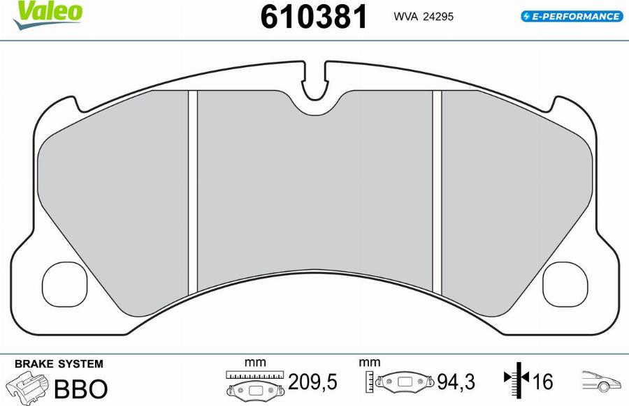 Valeo 610381 - Kit de plaquettes de frein, frein à disque cwaw.fr