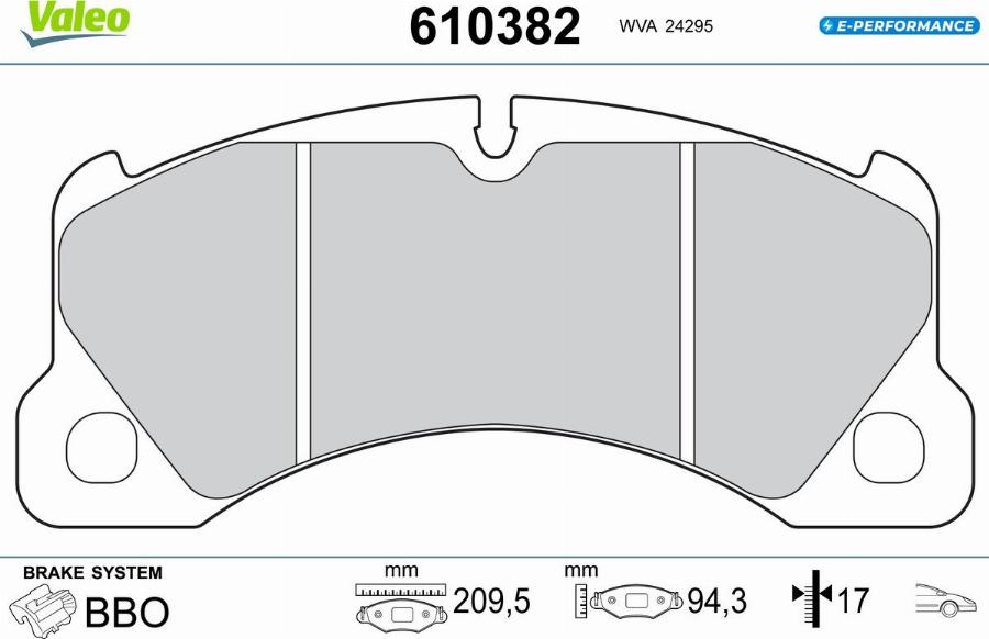 Valeo 610382 - Kit de plaquettes de frein, frein à disque cwaw.fr