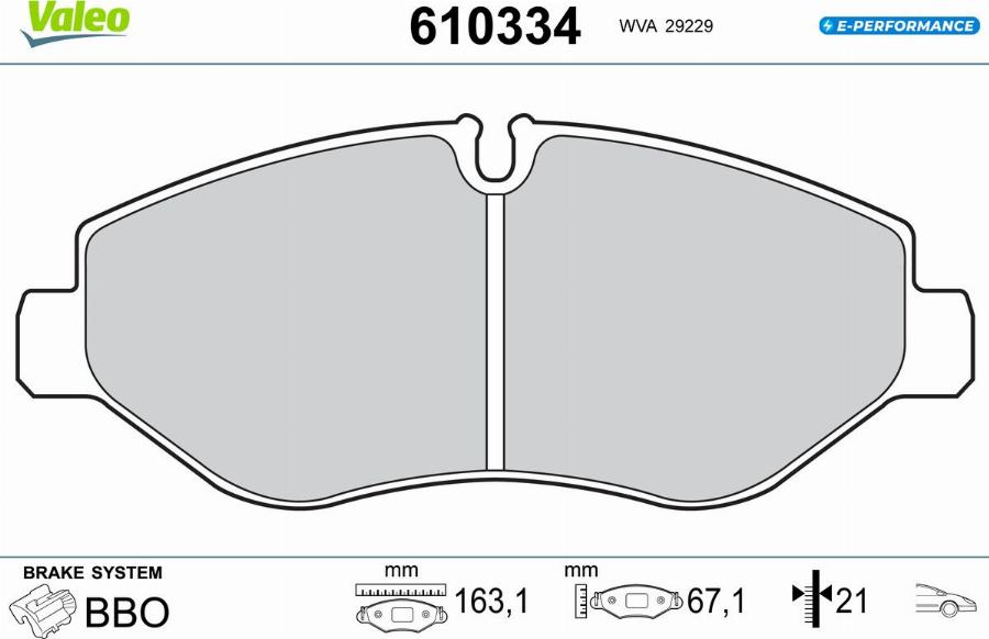 Valeo 610334 - Kit de plaquettes de frein, frein à disque cwaw.fr