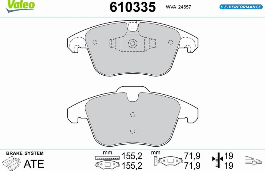 Valeo 610335 - Kit de plaquettes de frein, frein à disque cwaw.fr