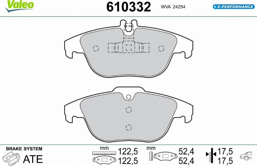 Valeo 610332 - Kit de plaquettes de frein, frein à disque cwaw.fr