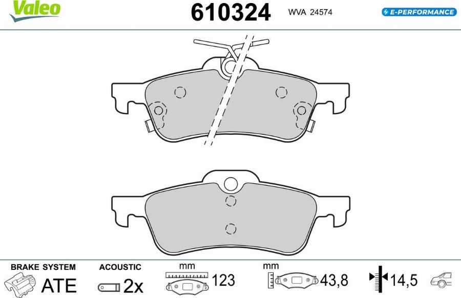 Valeo 610324 - Kit de plaquettes de frein, frein à disque cwaw.fr