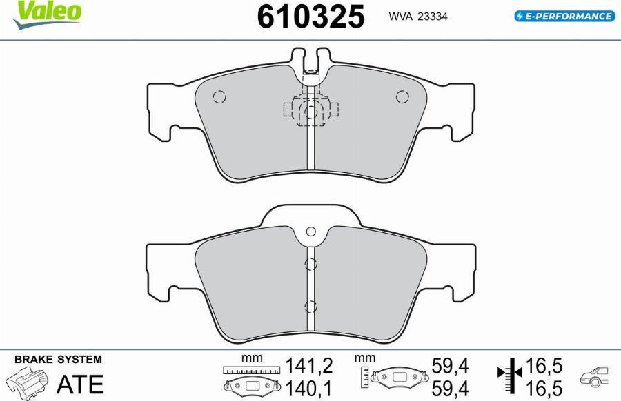 Valeo 610325 - Kit de plaquettes de frein, frein à disque cwaw.fr