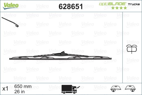 Valeo 628651 - Balai d'essuie-glace cwaw.fr