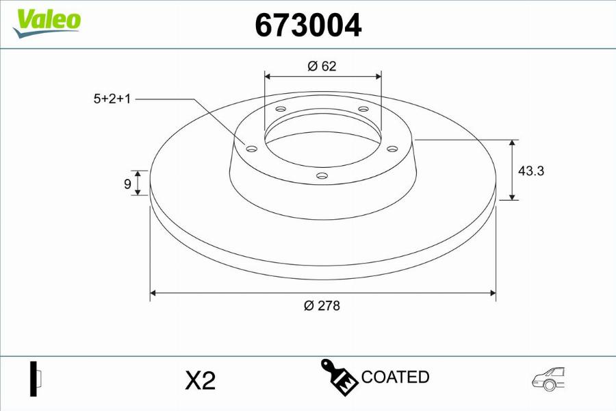 Valeo 673004 - Disque de frein cwaw.fr