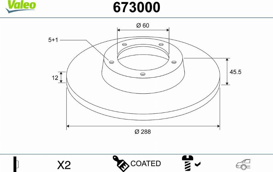 Valeo 673000 - Disque de frein cwaw.fr