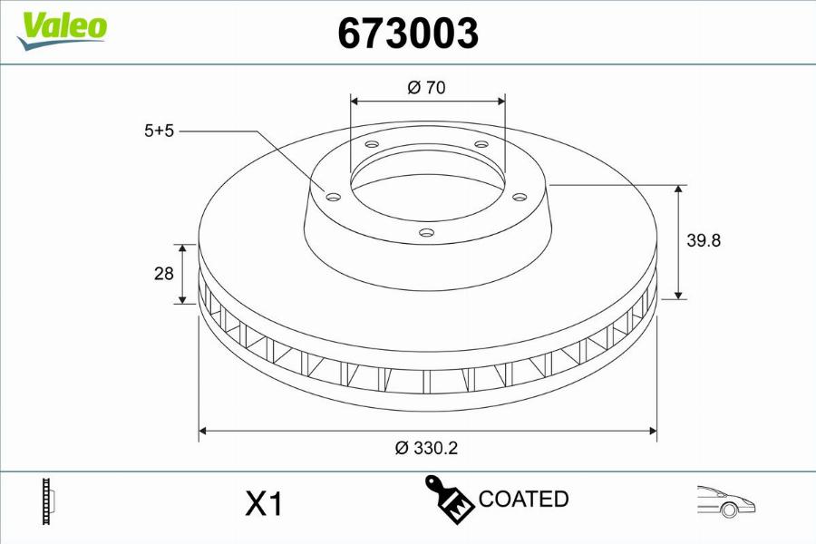 Valeo 673003 - Disque de frein cwaw.fr