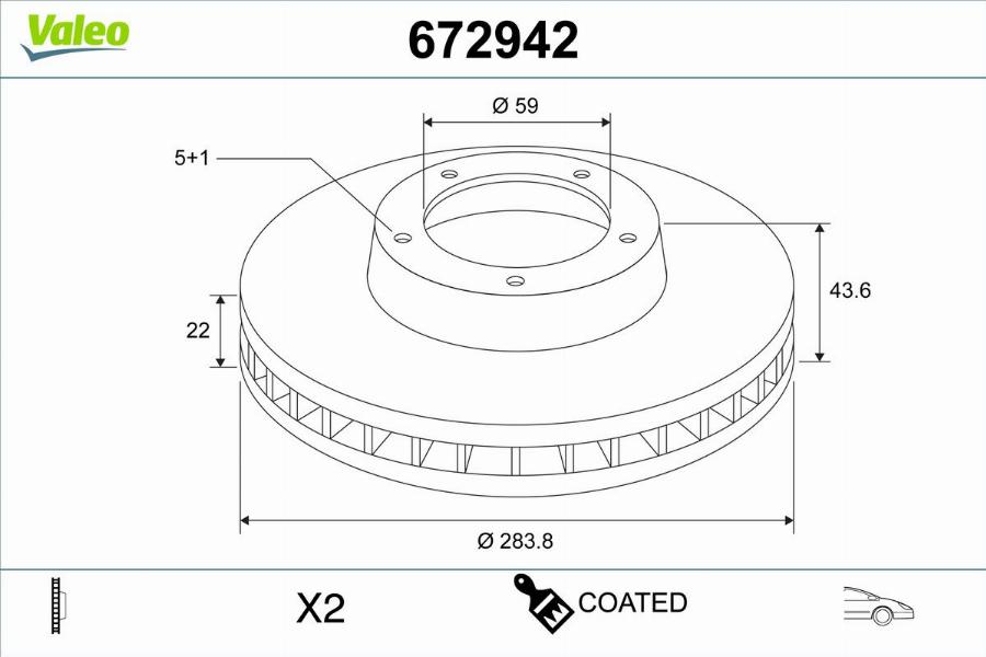 Valeo 672942 - Disque de frein cwaw.fr