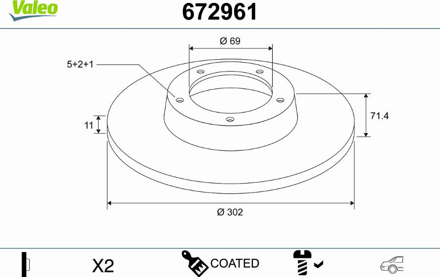 Valeo 672961 - Disque de frein cwaw.fr