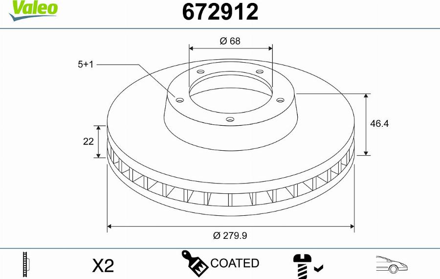 Valeo 672912 - Disque de frein cwaw.fr