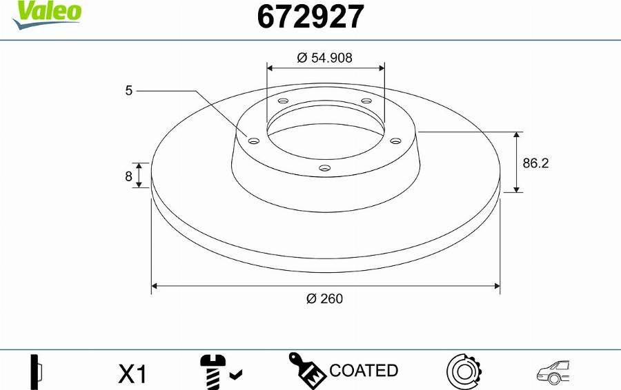 Valeo 672927 - Disque de frein cwaw.fr